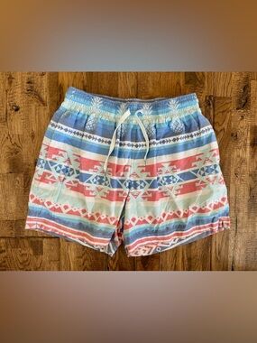 Chubbies Area 52 Faded Aztec Pineapple Swim Trunks Men's Size M 5.5" Inseam